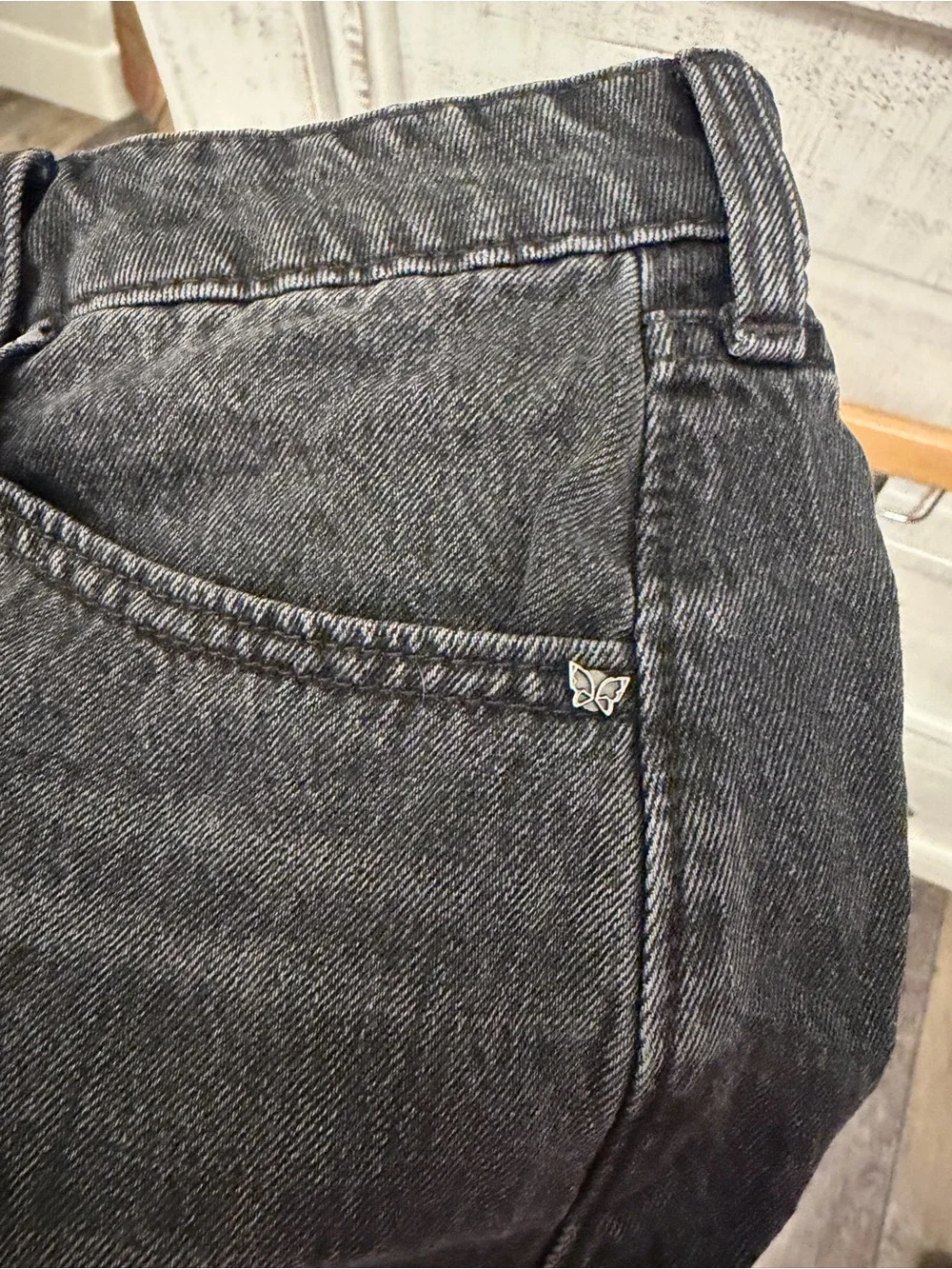 Black hollister denim skirt